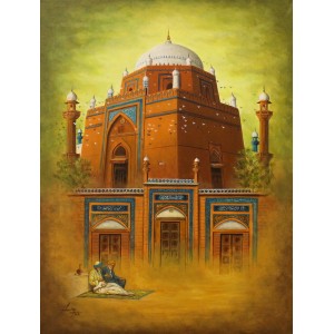 S. A. Noory, Bahaddin zikria Multani, 24 x 18 Inch, Acrylic on Canvas, Figurative Painting, AC-SAN-098
